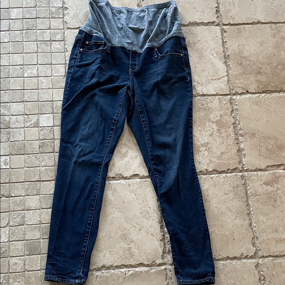 Stylish Blue Maternity Skinny Jeans